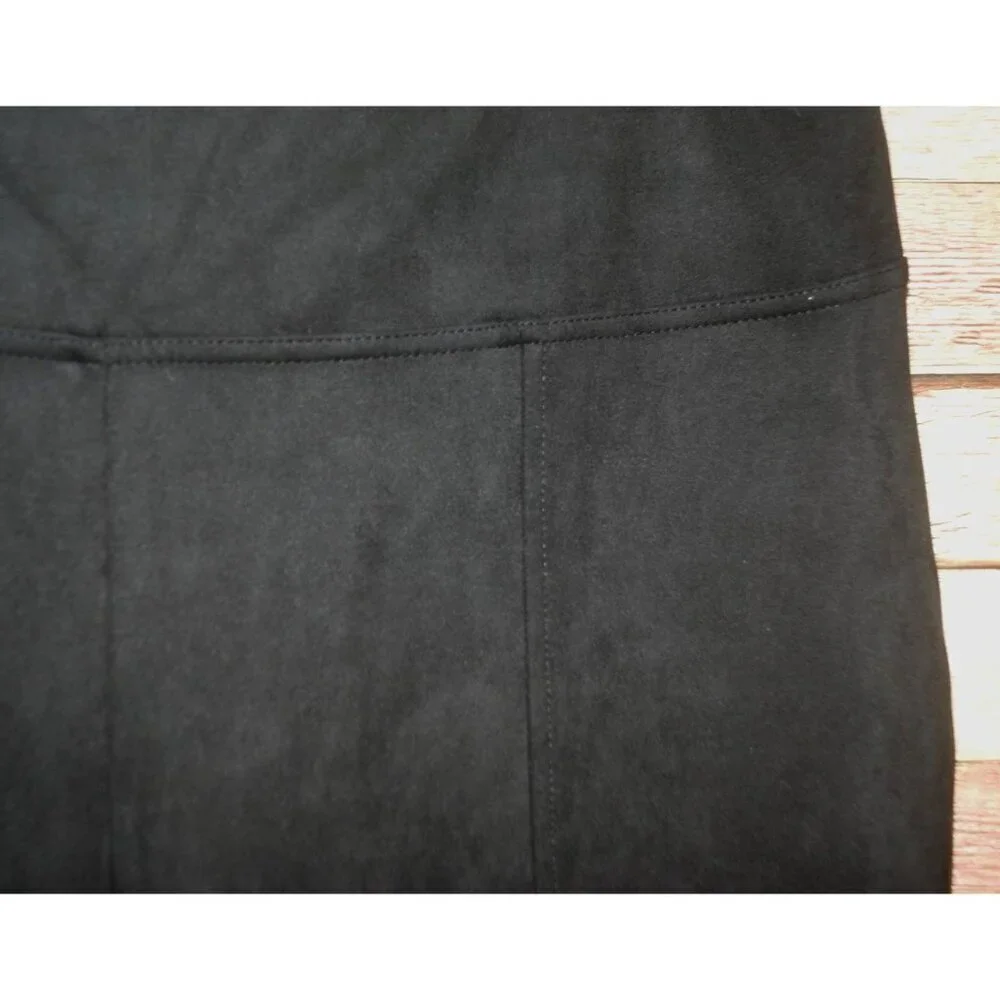 Andrew Marc Ladies Faux Suede Black Pull On Pants Size XL Straight Stretch Soft